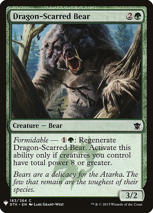 《龍傷負いの熊/Dragon-Scarred Bear》[PWシンボル付き再版] 緑C